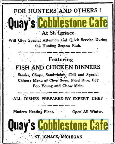 Cobblestone Cafe - Nov 1933 Ad (newer photo)